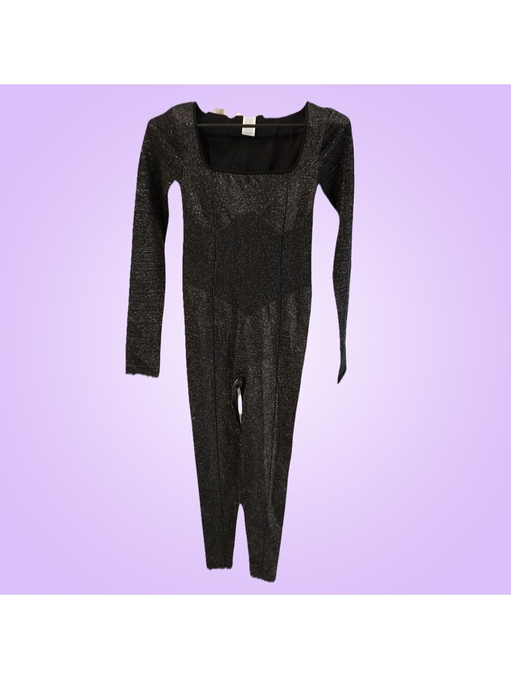 NWT Victoria's Secret PINK Metallic Shimmer Jumpsuit Small S Square Neck Catsuit